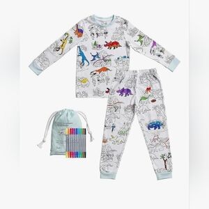 NWT Eatsleepdoodle Coloring Pajamas With 10 Washible Colors
